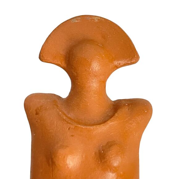 Handcrafted Terracotta Female Figurine Ancient Style Home Décor Statue - Picture 2 of 10